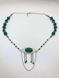 Seance Necklace - Malachite & Faceted Onyx
