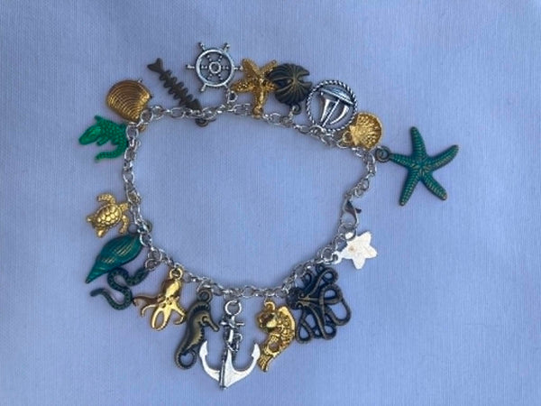 Mixed Metals Sea Charm Bracelet