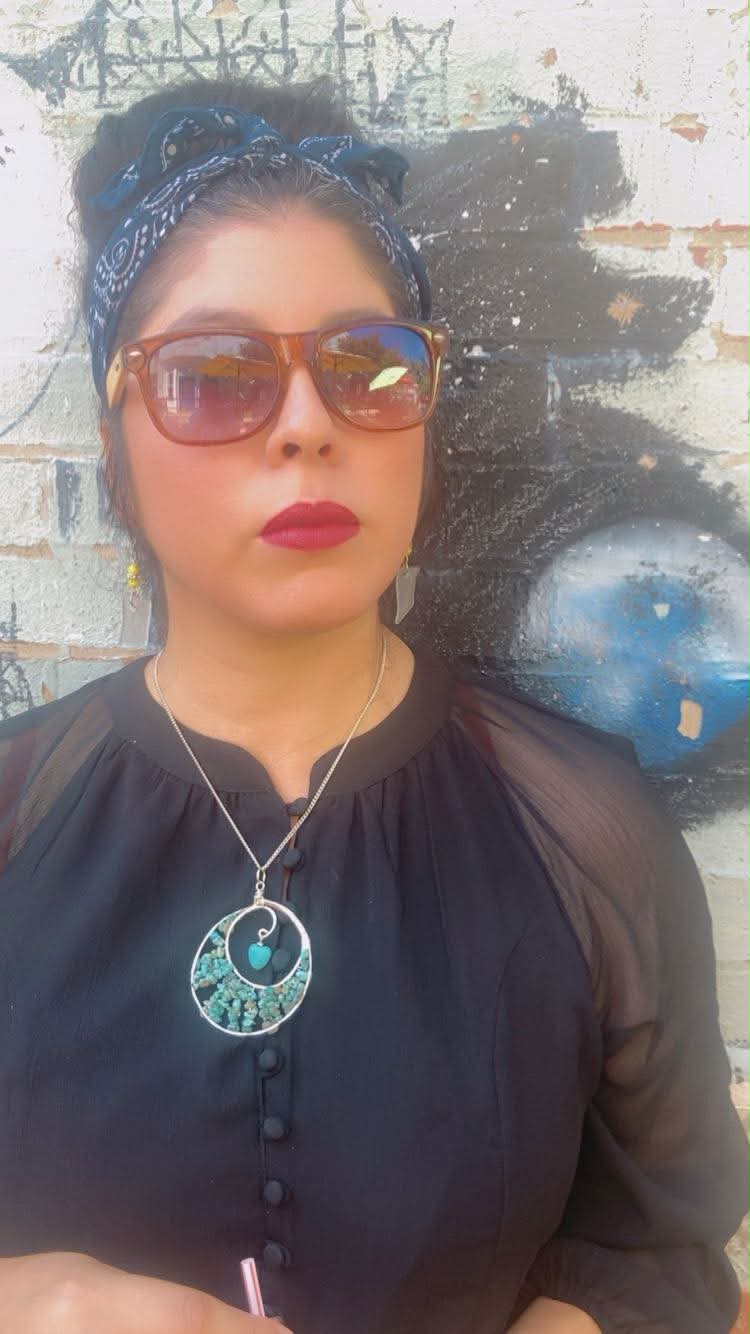 Sleeping Beauty Turquoise Moon Hoop Necklace
