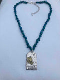 Peter Pan Mixed Metals & Azurite Stone Necklace