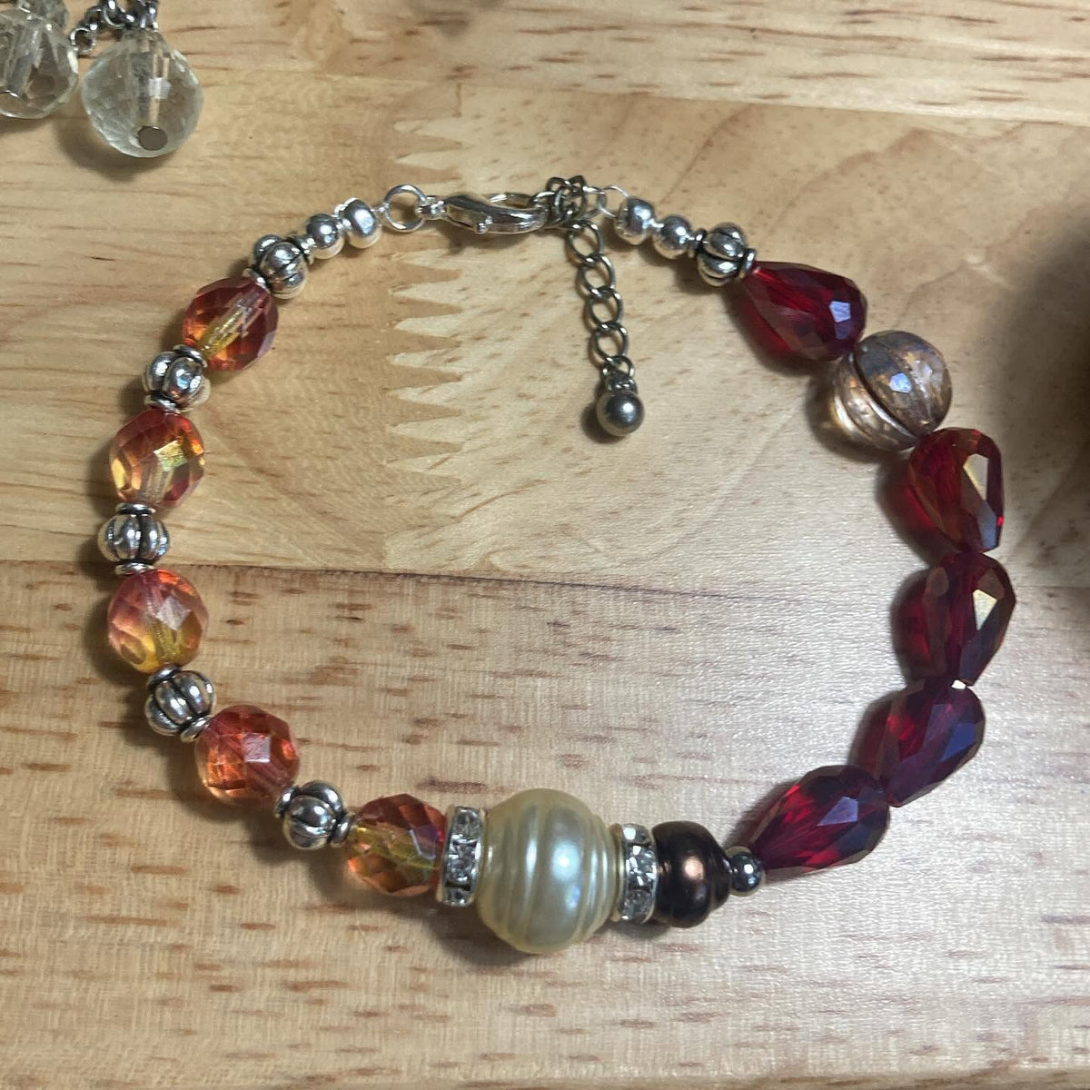 After Midnight Bracelet - Pearls and Czech Glass