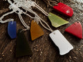 Recycled Glass Pendant Necklace on Silver Chain