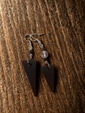 Mismatched Black Onyx & Recycled Glass Earrings