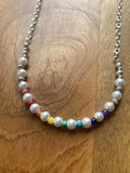 Rainbow Necklace in White