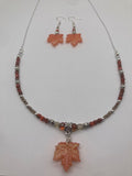 October Ember — Czech Glass Necklace & Earring Set