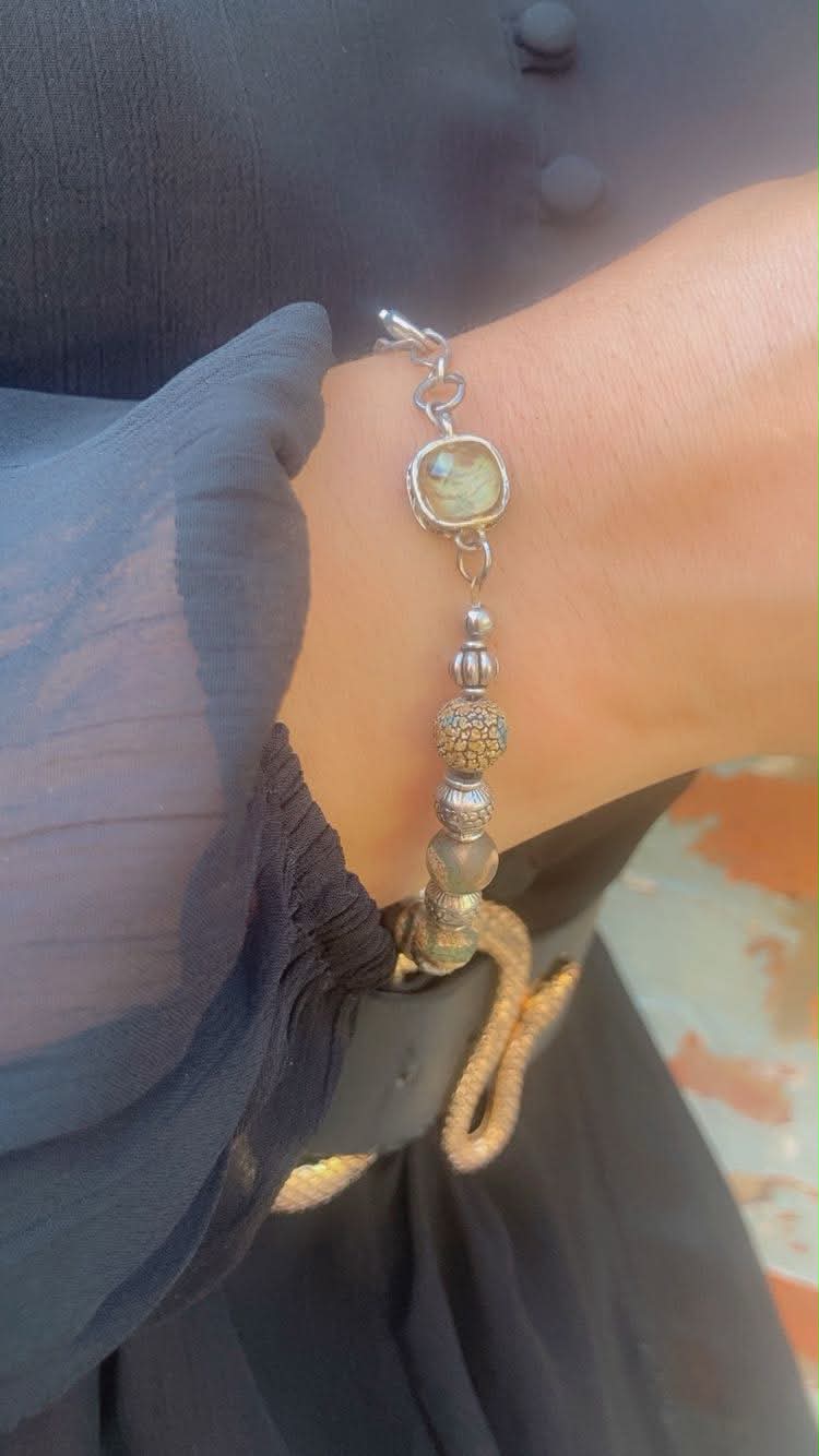 Earth Mama Bracelet - Tibetan DZI & Silver - Limited Edition