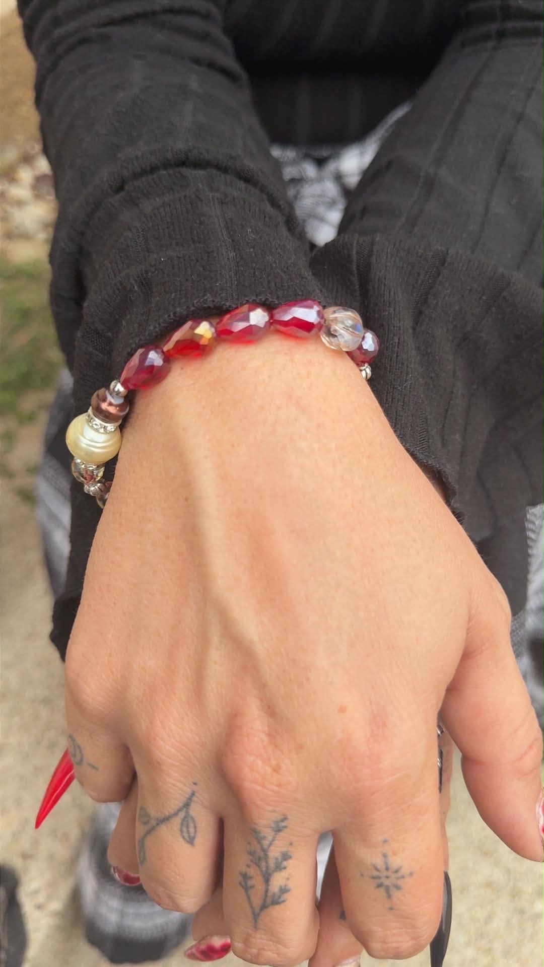 After Midnight Bracelet - Pearls and Czech Glass